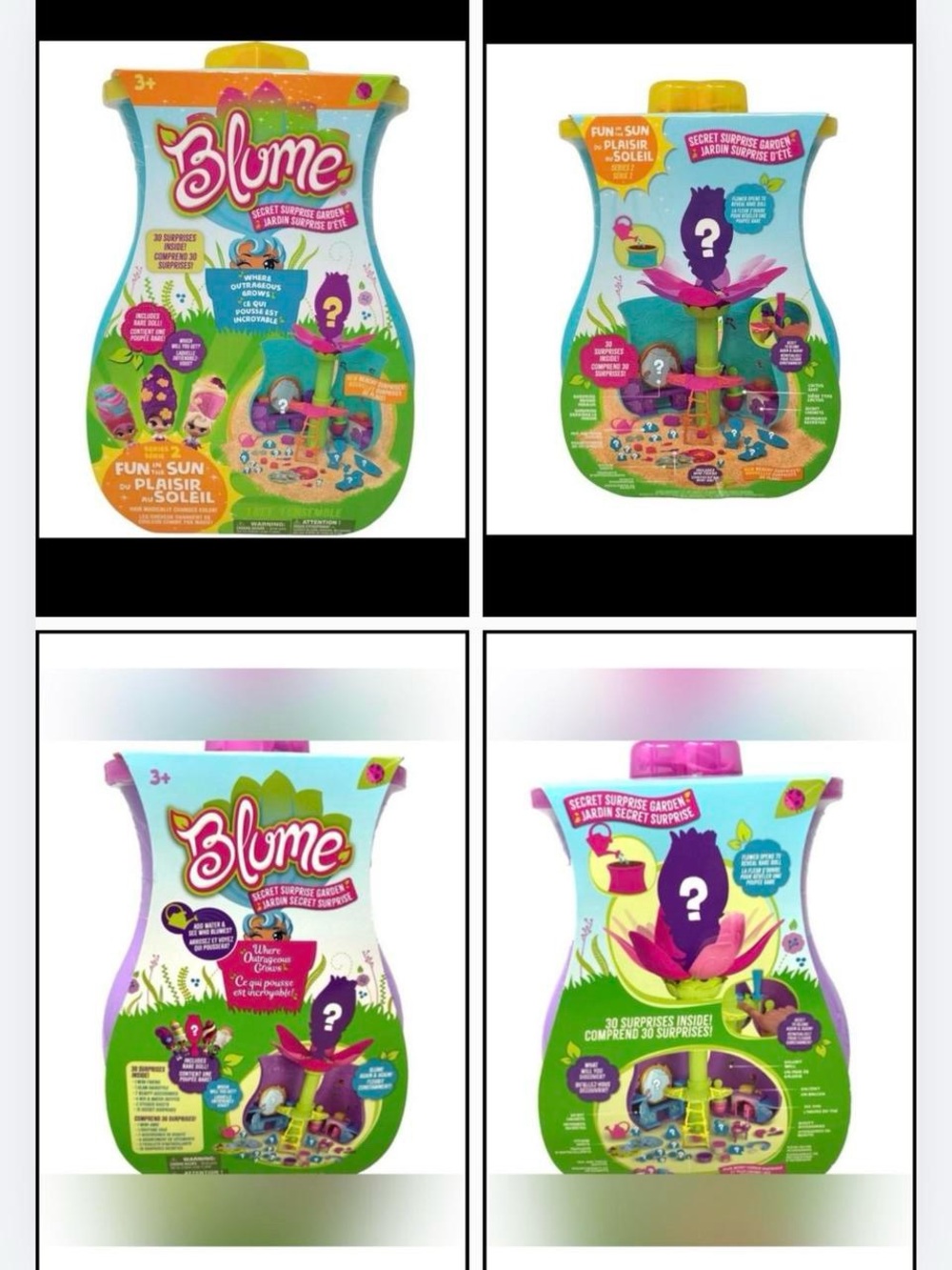 Blume Secret Surprise Garden Doll Both PlaySets Purple & Yellow/Green Brand New